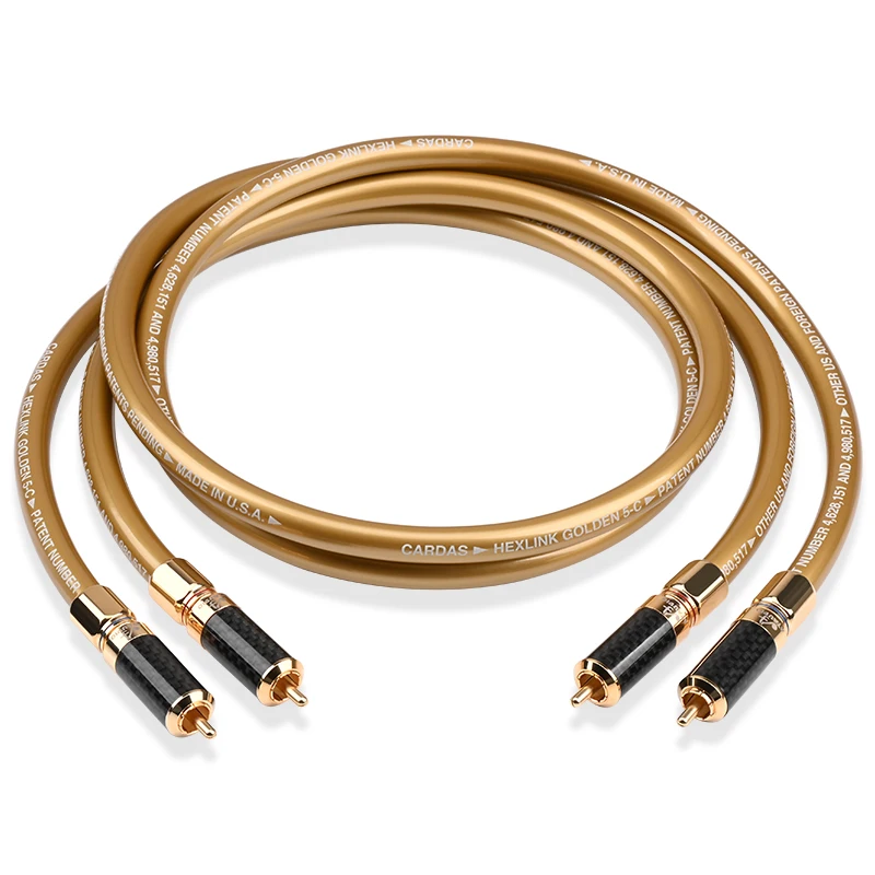

HI Fi cable pair Hifi audio Cardas Hexlink Golden 5-C With carbon fiber RCA plug connector cable audio cable