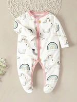 jumpsuit for newborn autumn winter boys and girls cotton cartoon fashion footed pajama infant sleepsuit newborn baby clothes