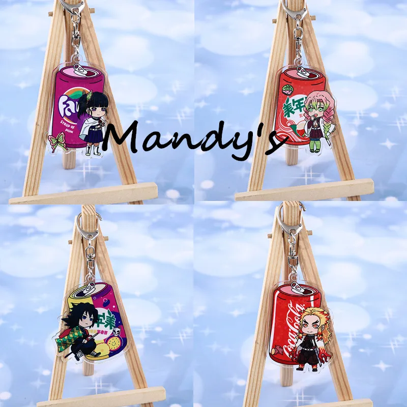 

Anime Key chain Demon Slayer Beverages Style Acrylic Blade Of Ghost Key Chain Rengoku Kyoujurou Pendant Kimetsu No Yaiba Keyring