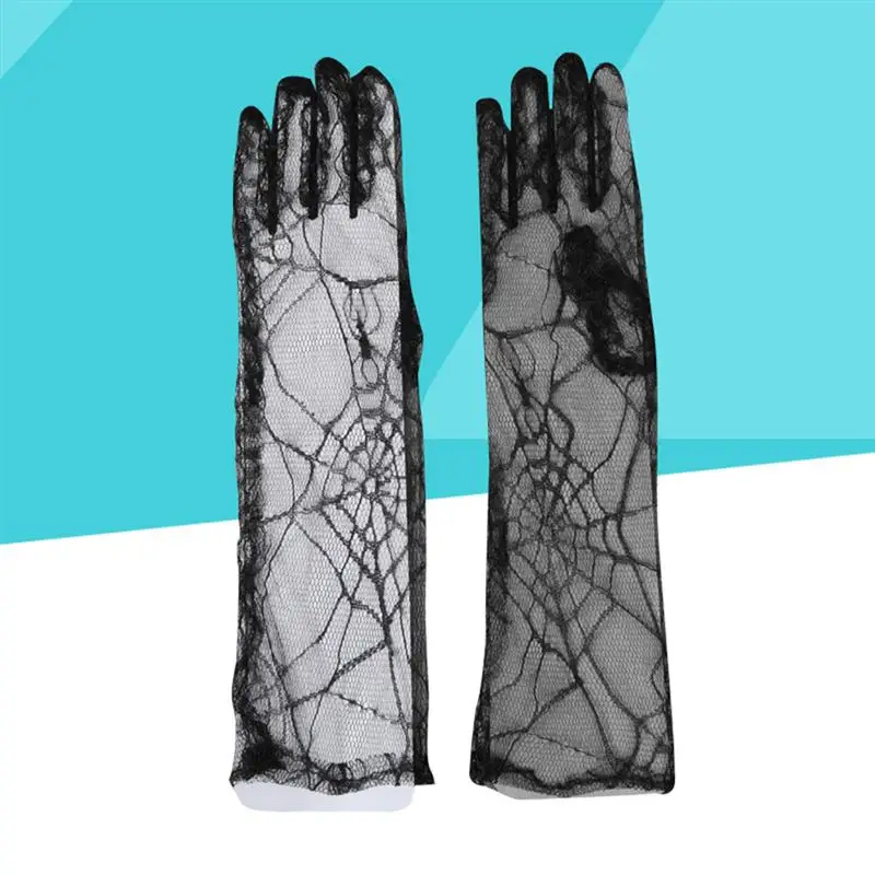 1 пара перчатки на Хэллоуин прочные модные портативные для выступлений паутина