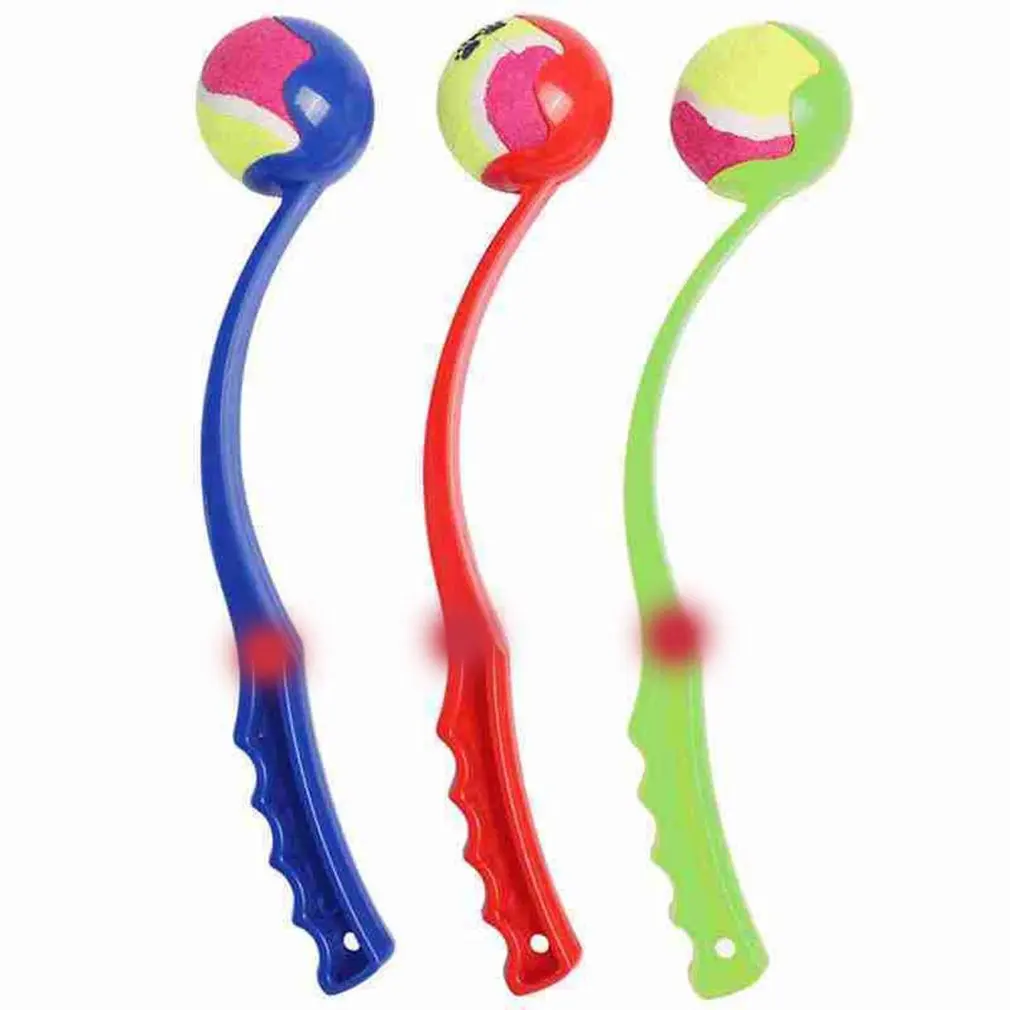 

New 2021 Pet Throwing Stick With Tennis Ball With Arc Body Design Labor-saving Pet Toy Pet Throw Bar Dog Training Toy