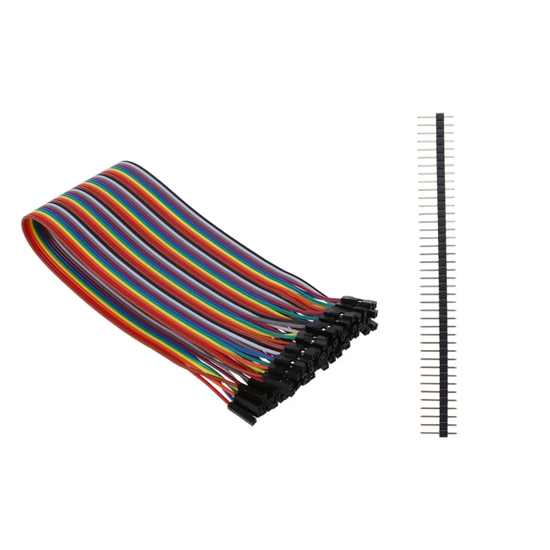 10 шт. 1x40 Pin 2 54 мм шаг прямой одиночный ряд PCB штырьковые наконечники и 40 женский