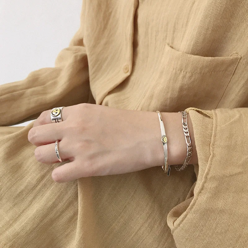 Браслет женский из серебра 925 пробы с улыбающимся лицом | Украшения и аксессуары