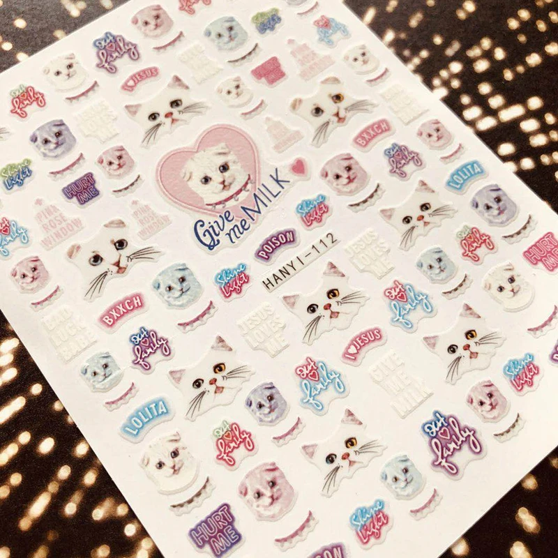 Новейшая 3d наклейка для дизайна ногтей dream fold CATS SOLO nail-111 Переводные картинки инструмент DIY Инструменты для украшения ногтей - Цвет: HANYI-111