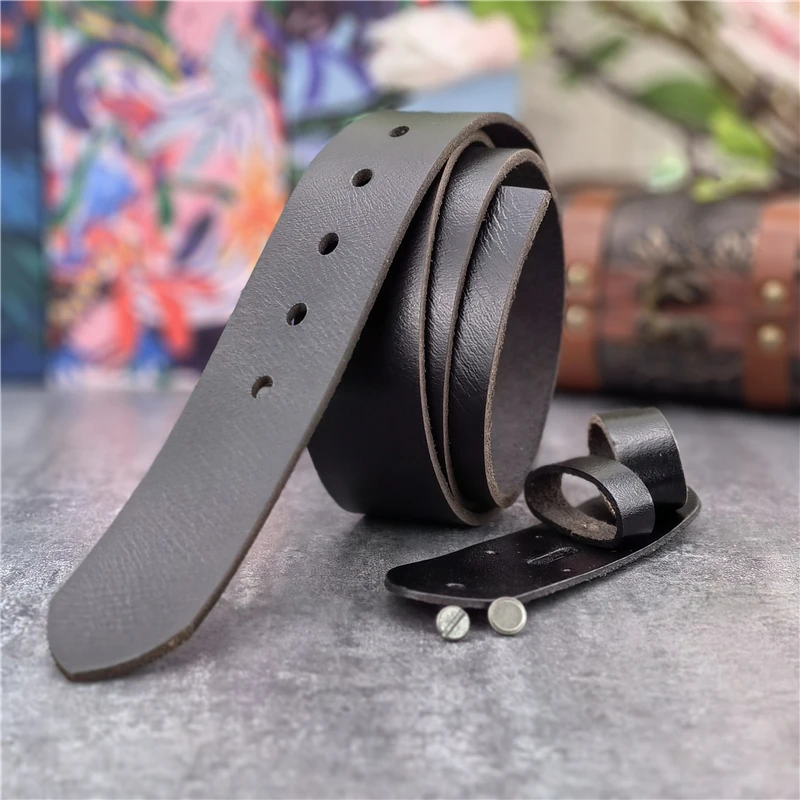 

Vintage Leather Belt Without Buckle Men Belt Ceinture Homme Retro Mens Leather Belts Without Buckles 38MM Wide Belt Men SP07