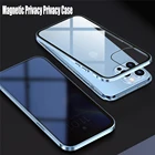 Магнитный металлический чехол-книжка для iPhone 13 Pro Max Mini 2021, с защитой от подглядывания, 360 