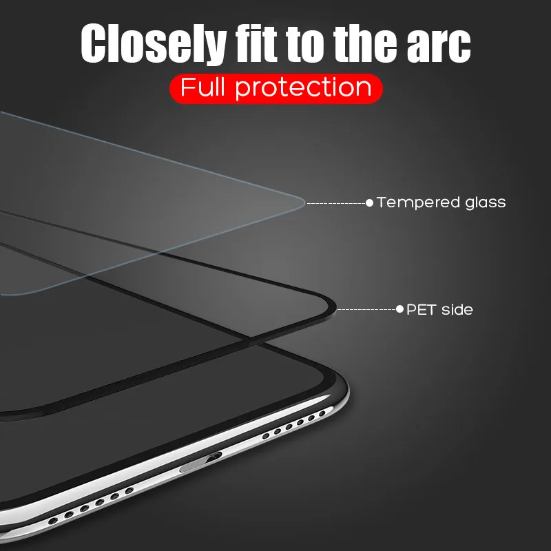 500D полное покрытие из закаленного стекла для iPhone 11 Pro Max стекло X XS Max XR Защитное стекло для экрана для iPhone 6 6s 7 8 Plus X пленка