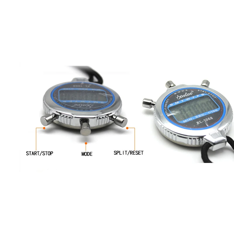 Электронный цифровой Спортивный Секундомер Ручной ЖК-таймер струна для