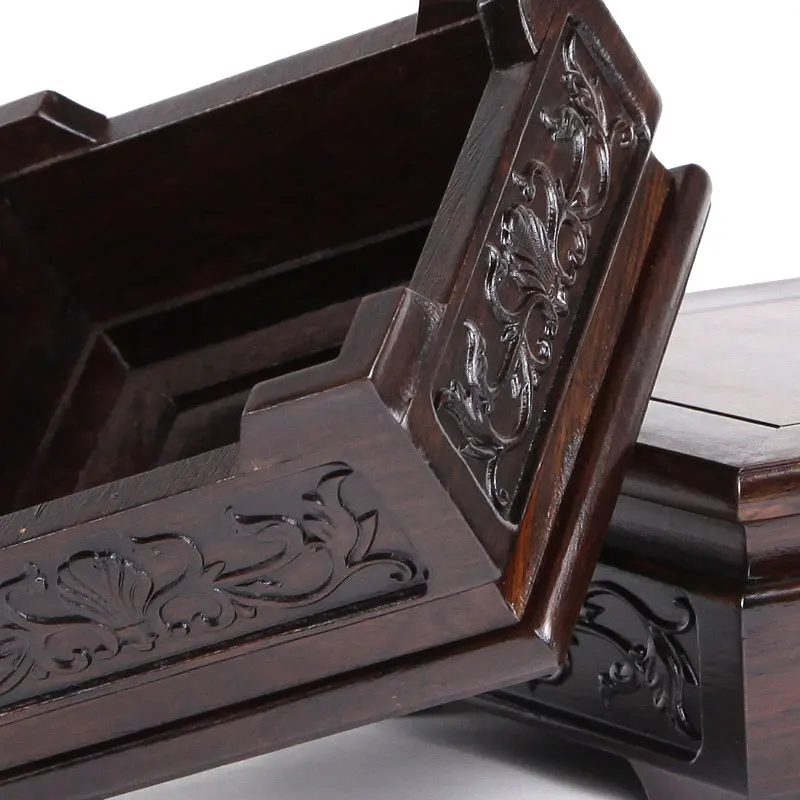 

Rectangular wooden base Square base Vase solid wood stone ornaments mahogany Buddha base