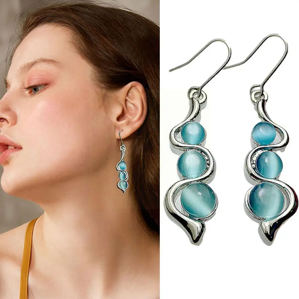 

Wave Shape Cut Moonstone 925 Sterling Silver Pendant Jewelry Ladies Earrings Gemstone X2V8