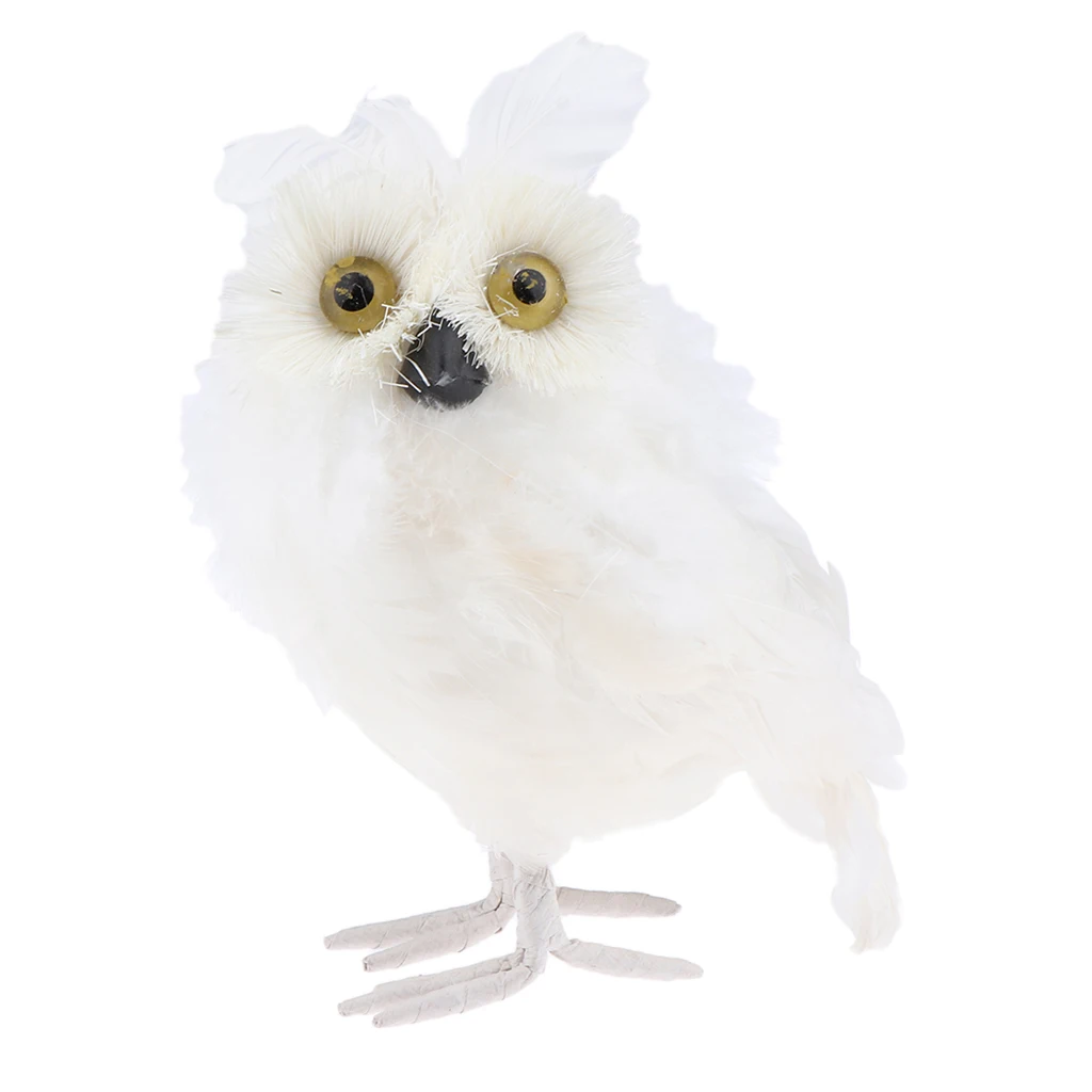 

Mini Simulation Plush Owl Toy Stuffed Animal Model, Plush Toy Kids Gift-White