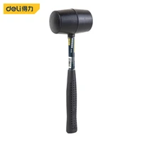 deli non elastic black rubber hammer wear resistant tile hammer with round head and non slip handle diy hand tool high quality