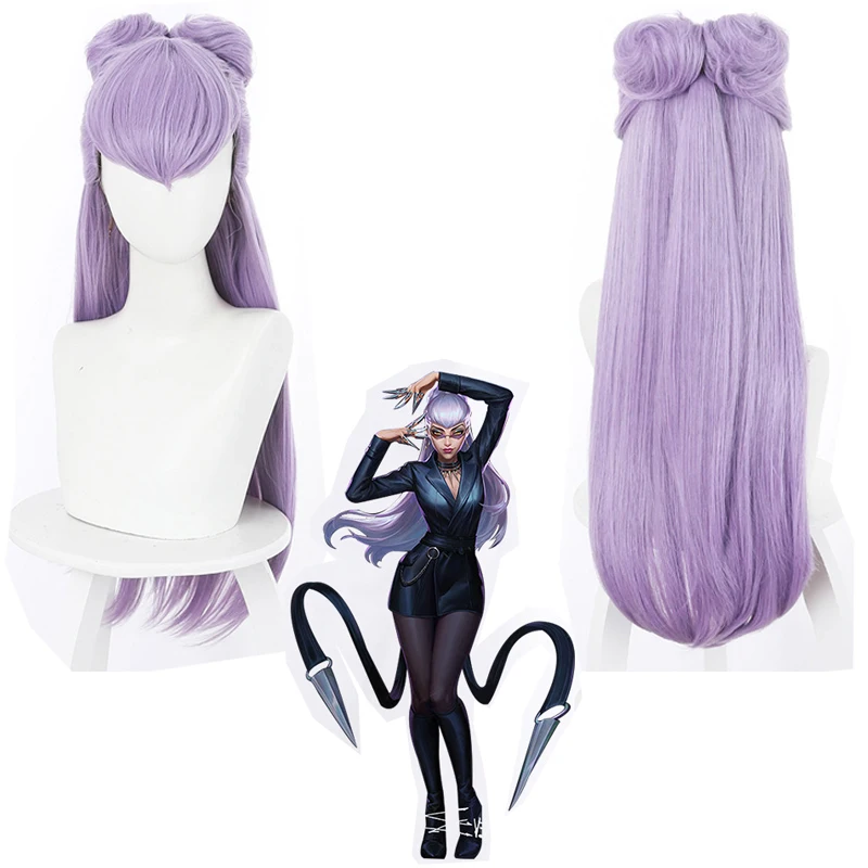 

LOL KDA Evelynn Cosplay Wig Purple Heat Resistant Synthetic Hair Agony's Embrace Wigs For Women Girls Halloween Carnival Party