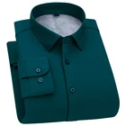 Мужская рубашка с длинным рукавом Aoliwen, теплая офисная рубашка из 10% шерсти, с плюшевой подкладкой, однотонная, для зимы