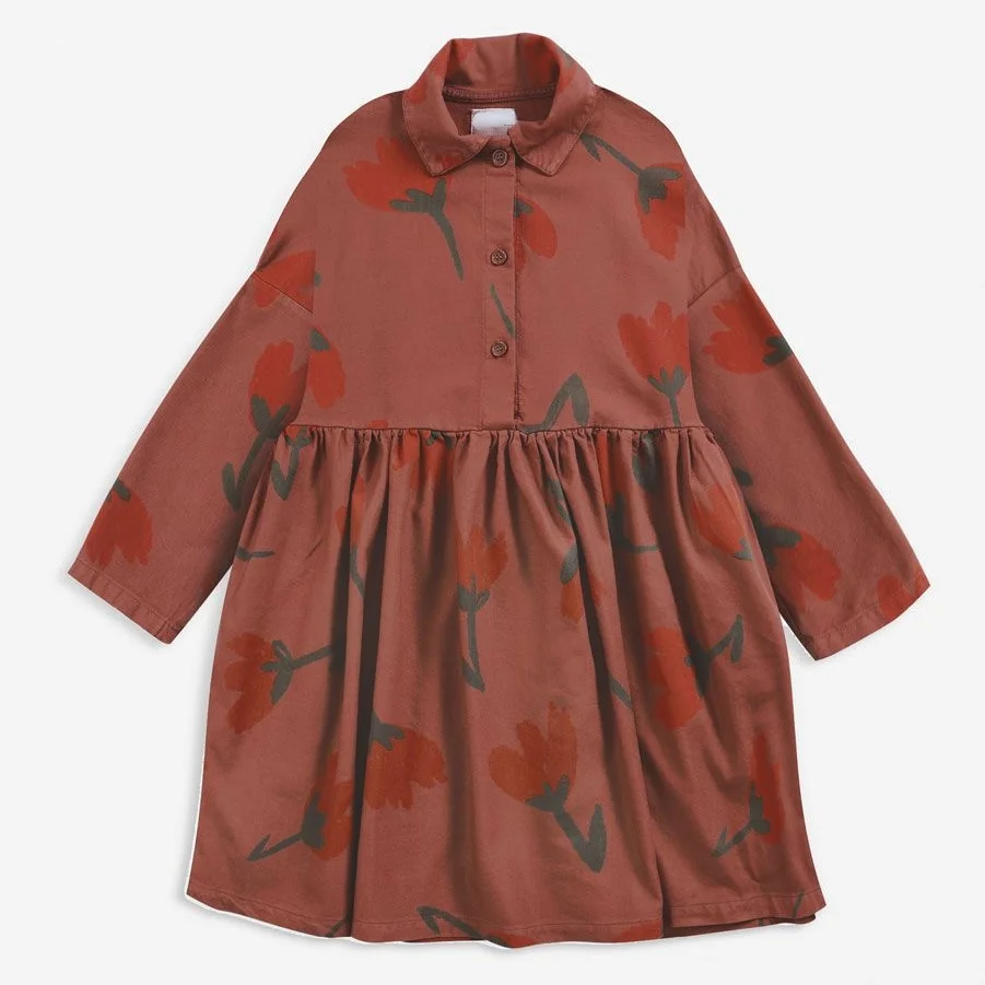 Pre-sale Kids Girls Dresses bobo 2021 Autumn Winter Baby Children Flowers Printed Long-sleeved Fashion Long Dress Princess | Детская