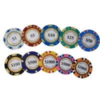 10pcslot golden clay poker chips casino coins 14gram clay coin poker chips entertainment monte dollar carlo coins dropshipping