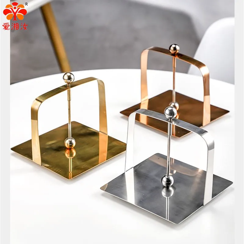 

Aixiangru-Stainless Steel Square Napkin Stand, Creative Paper Holder, Simple Rack in Restaurant,European Canteen