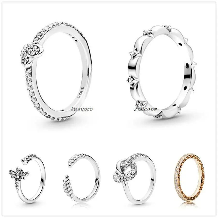 

Authentic 925 Sterling Silver Bedazzling Butterfly With Crystal Rings For Women Wedding Party Gift Europe Fashion Jewelry