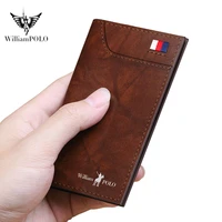 williampolos new rfid ultra thin card bag mens leather wallet mini drivers license cover layer cowhide bank card package clip