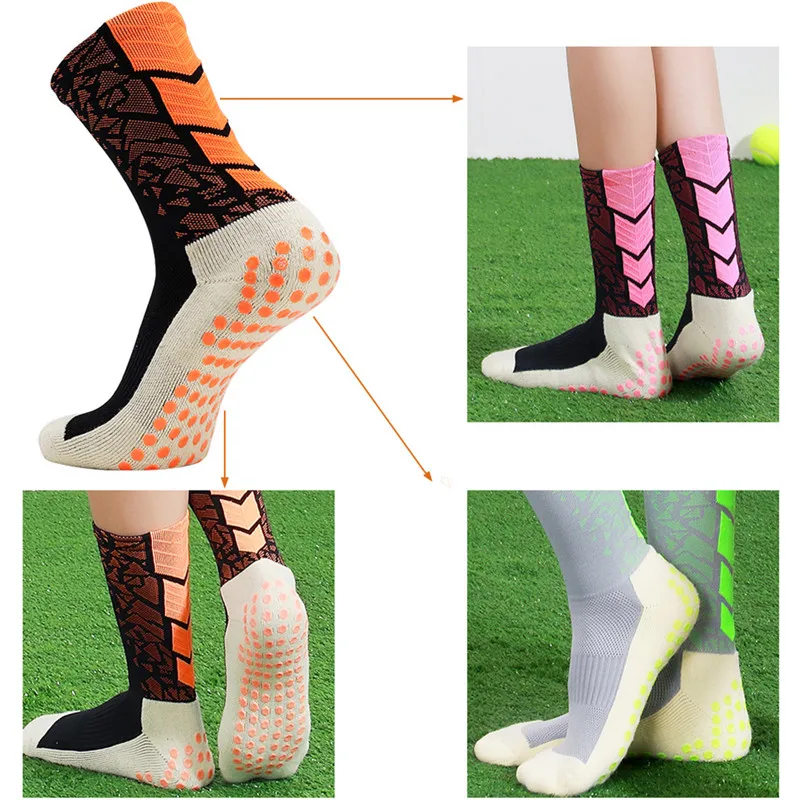 Unisex Anti-Slip Breathable Padded Cotton Crew Soccer Football Basketball Sports Men Socks Vintage Spandex Women EUR38-44 | Женская