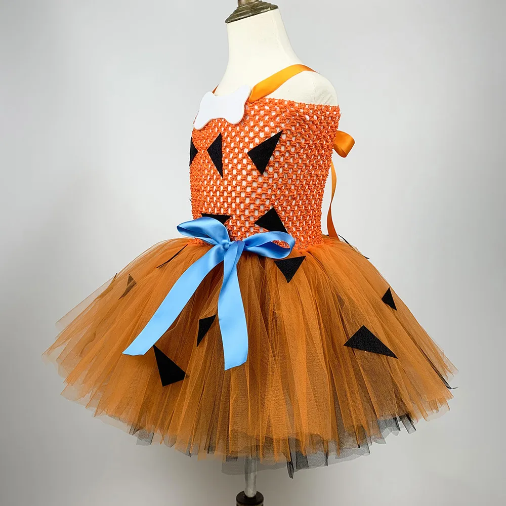 Для девочек галька костюм оранжевого цвета черное пышное платье на день рождения