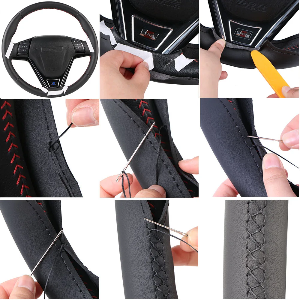 

Car Steering Wheel Cover Fiber leather For Golf 5 Mk5 Passat B6 Jetta 5 Mk5 Tiguan 2007-2011/Custom Steering-Wheel Braid