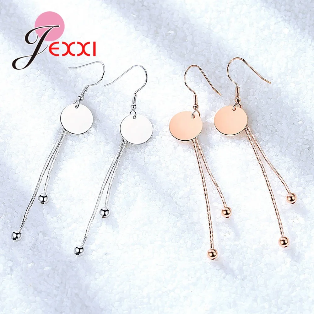 Прекрасный круглый длинные серьги для женщин в богемном стиле панк Цвет