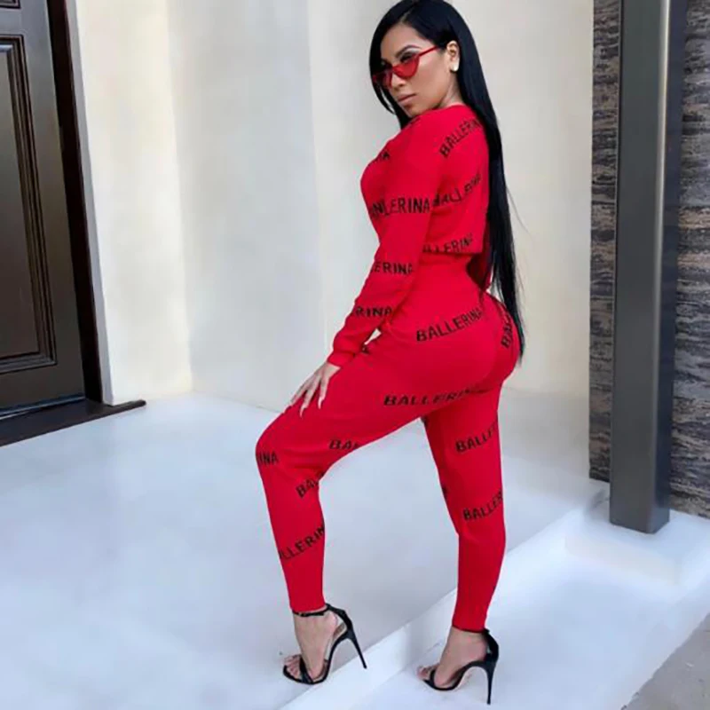 Импортный костюм со свитером Осень зима 2019 Простой повседневный спортивный из