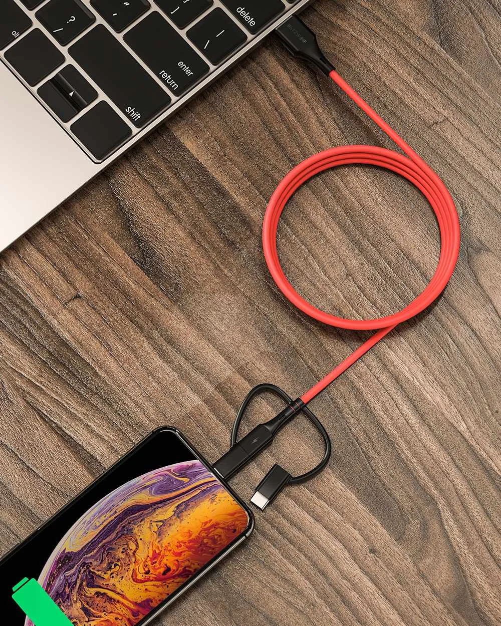 BlitzWolf MT4 3 в 1 type C+ Lightning+ Micro USB кабель для передачи данных с MFI сертифицирован для samsung Xiaomi для iPhone 11 X Max