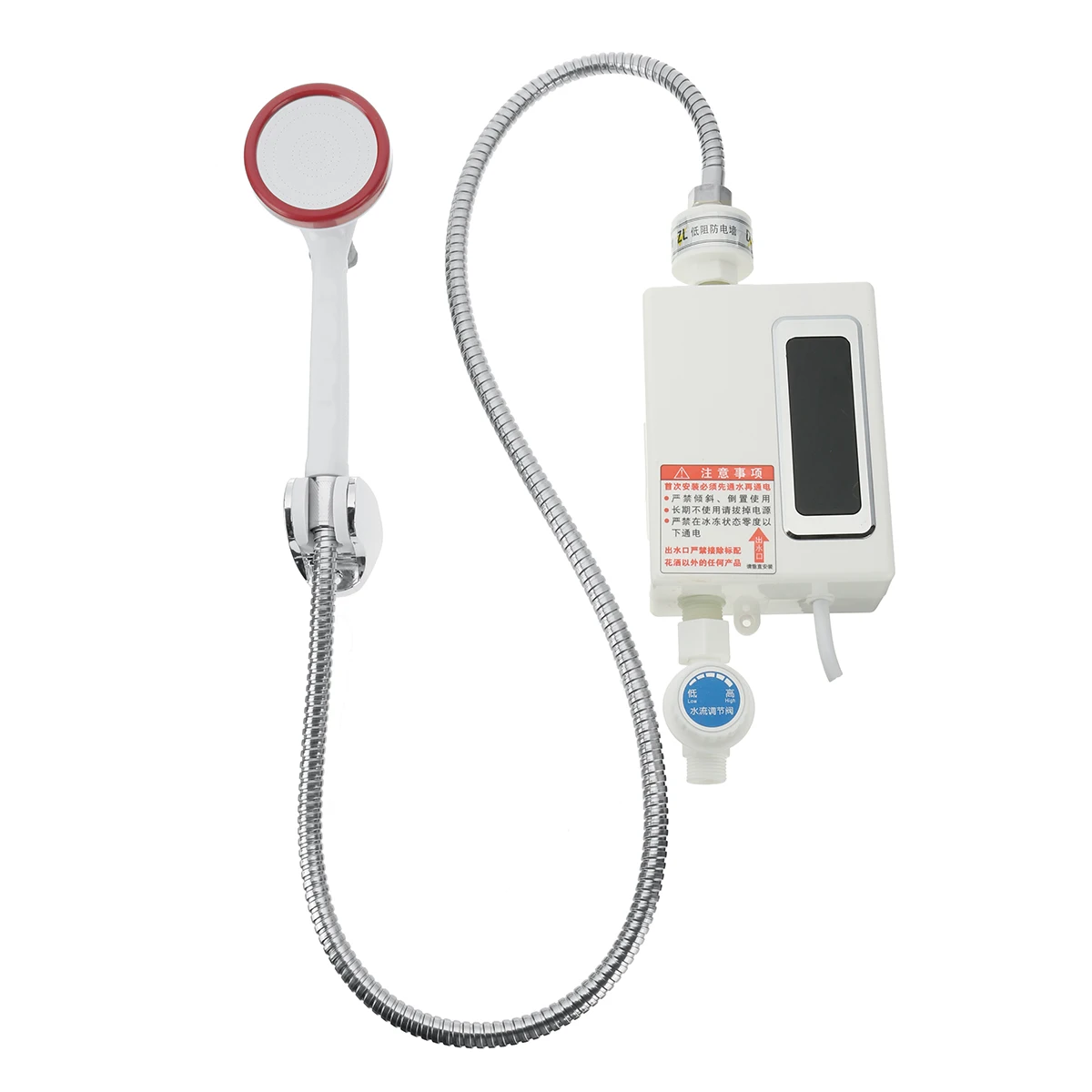 

Bathroom Instant Water Heater with Shower Head Home Hot Shower Water Heaters LCD Digital Temperature Display 3-second Fast Heat