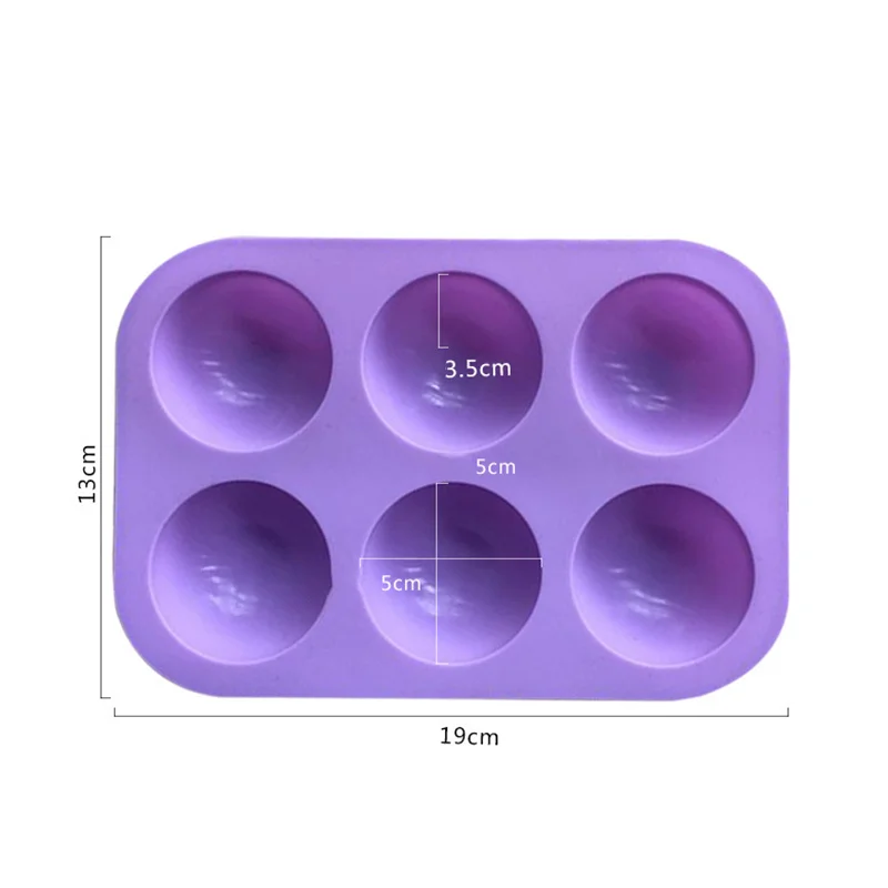 

6 Holes Silicone Baking Mold for Baking 3D Bakeware Chocolate Half Ball Sphere Mold Cupcake Cake DIY Muffin Kitchen Tool