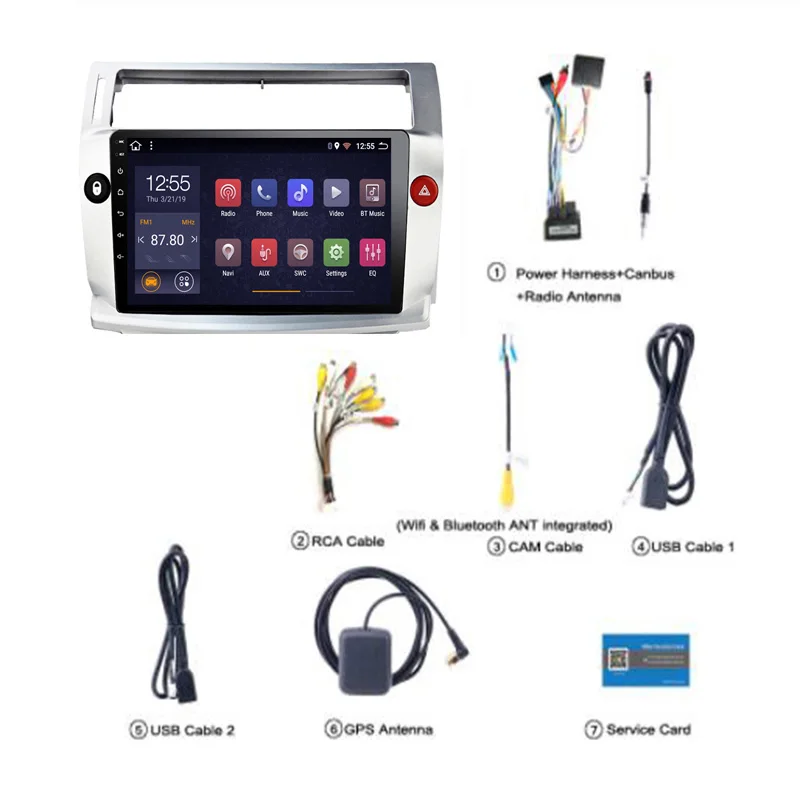 Автомагнитола для Citroen C4 C-Triomphe C-Quatre 2004-2009 мультимедийный плеер с gps-навигацией 2 Гб