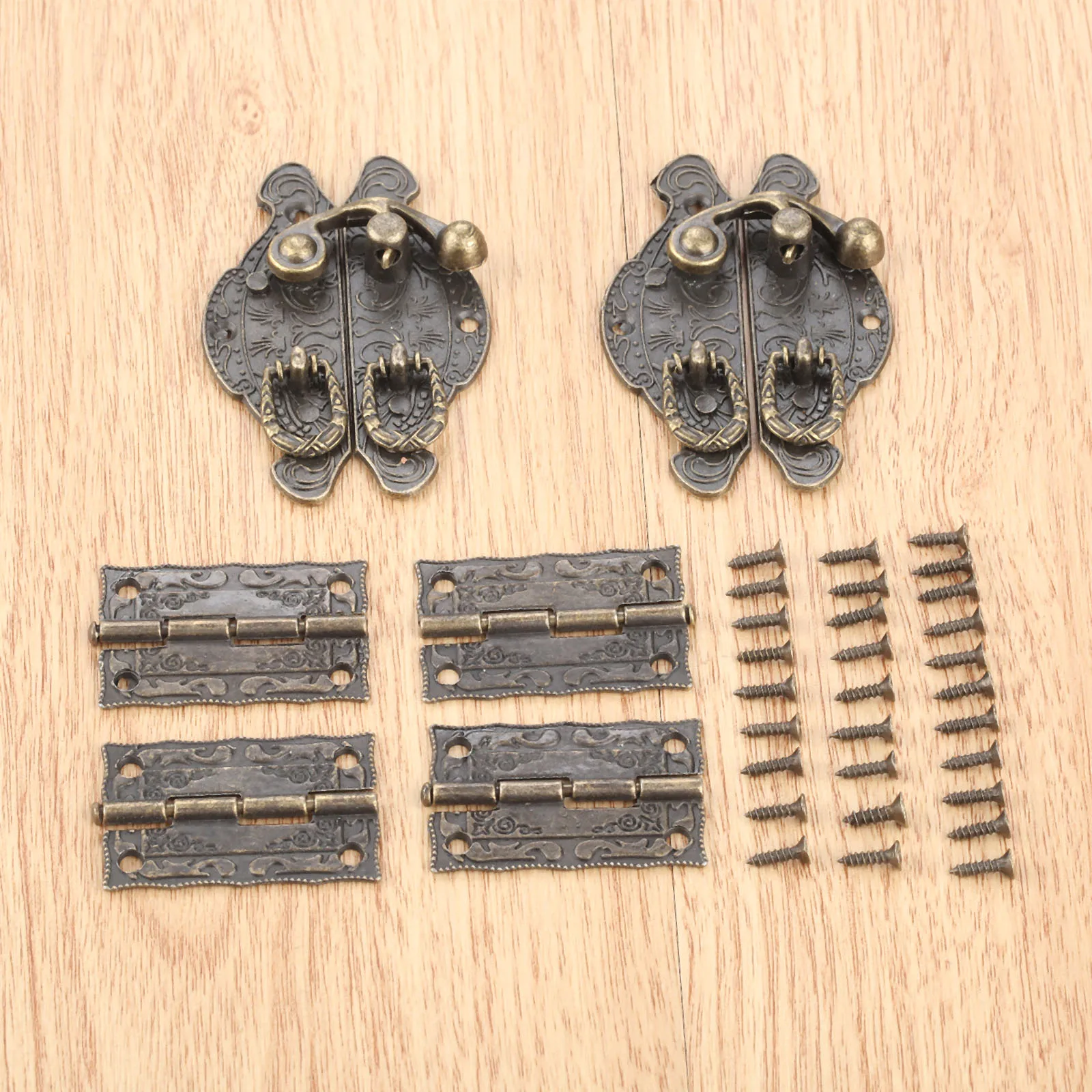 6 шт./компл. мебель петли для шкафа с Античная бронзовая бижутерия деревянный ящик