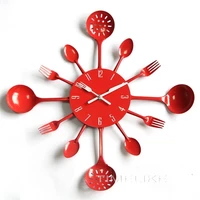 wall clock 16 inch metal kitchen cutlery wall clocks with forks and spoons clock modern home decor antique style wall watch