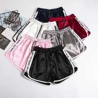 jogger letter striped sport workout shorts ladies lace up womens elastic waist shorts summer patchwork gym athletic loose shorts