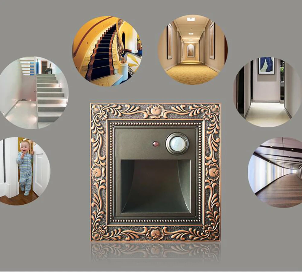 

SANDIY Copper Light Classic Bronze Wall Light European Style Decoration LED Step&Stair Lamp Stairway Corridor Sitting Bedroom