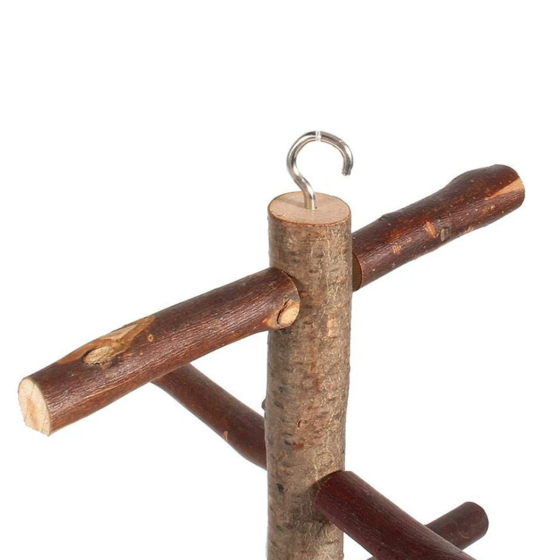 

Bird Perch Natural Wood Bark Rotating Ladder Parrot Cage Stand Toy For Budgies Parakeet Cockatiel Cockatoo Conure Lovebird