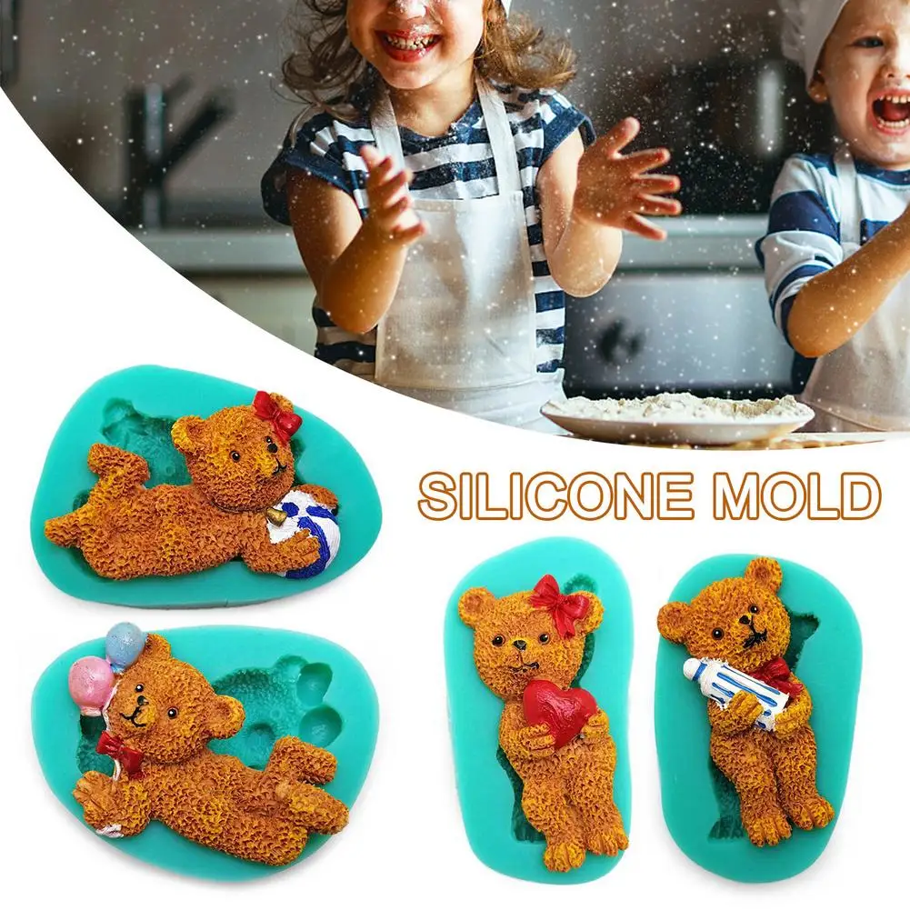 

3D Bear Fondant Silicone Mold Nonstick Cake Handmade Soap Mould