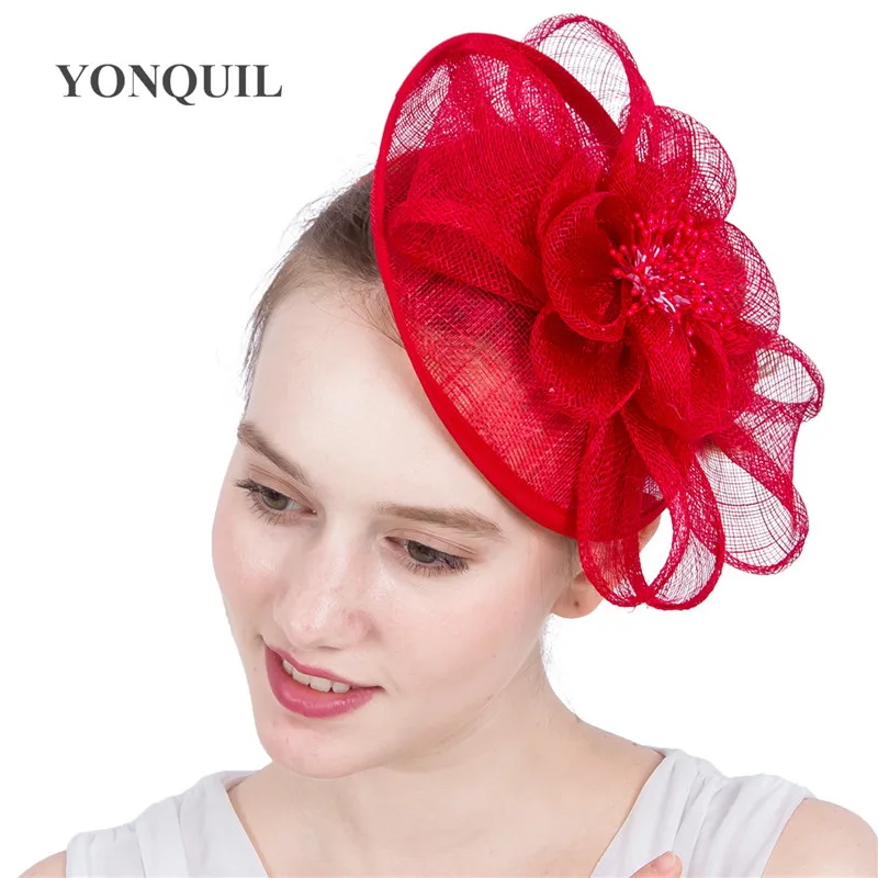 Коктейль Sinamay шляп для торжественного случая Аксессуары волос шляпы свадьбы