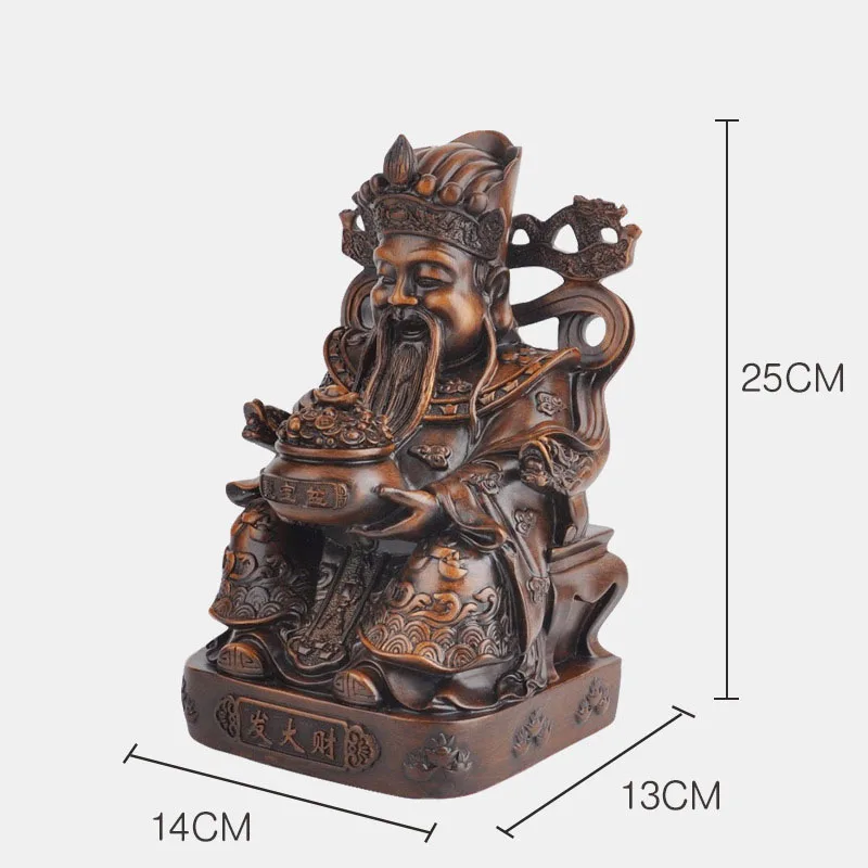 Китайский стиль изобилие статуя бог богатства смола скульптура в стиле