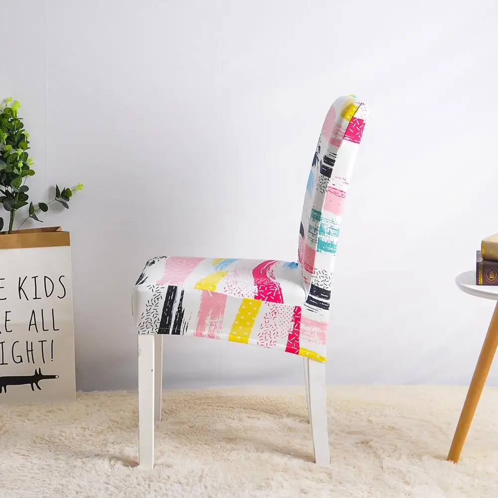 Обеденный чехол для кресла спандекс универсальный напечатанный кухонный