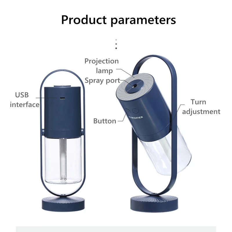 

Magic Shadow Humidifier Aroma Oil Diffuser USB Ultrasonic 360 Rotation Projection Mist Maker With Colorful Night Light