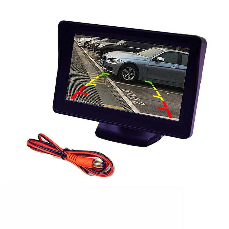 

Комплект камеры заднего вида для автомобиля, с цветным монитором, 20 шт./лот, 4,3 "TFT LCD, DVD VCR