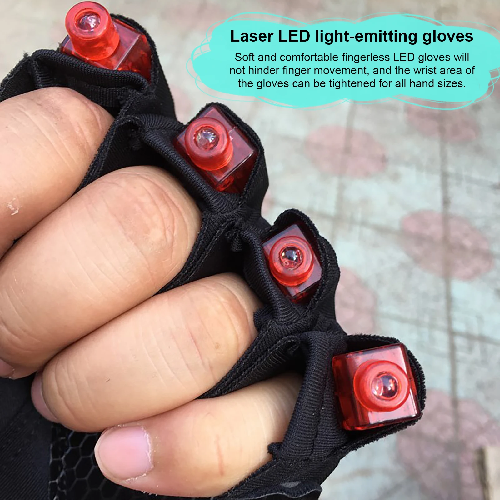 Светодиодный светильник мигает перчатки на пол пальца лазерной светящиеся