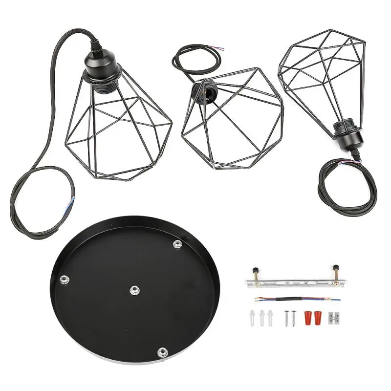 Новинка 3 шт./компл. современные подвесные светильники в виде черной клетки