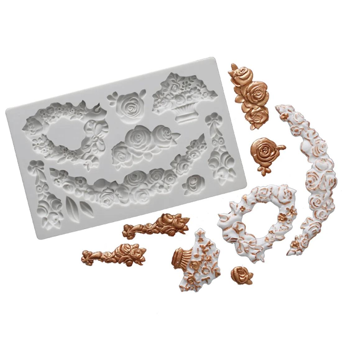 

Rose Flower Lace Cake Silicone Mold Fondant Mold Birthday Cake Decorating Tools Chocolate Gumpaste Mold K612