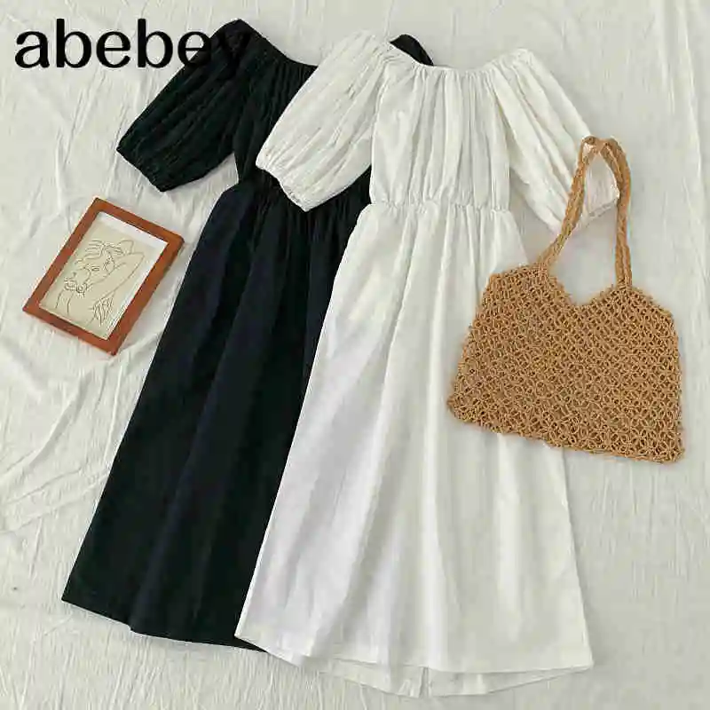 

Новинка лета 2021, универсальное модное платье с открытыми плечами и воротником-лодочкой, облегающее платье средней длины с высокой талией и ...