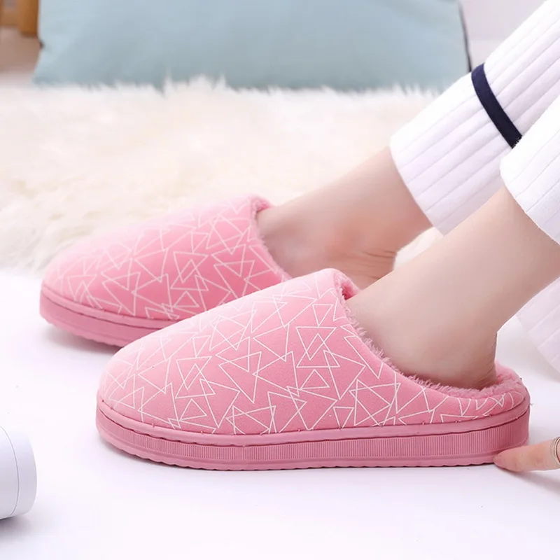 DIHOPE/Теплые повседневные домашние тапочки унисекс Пушистая обувь на меху Зимние