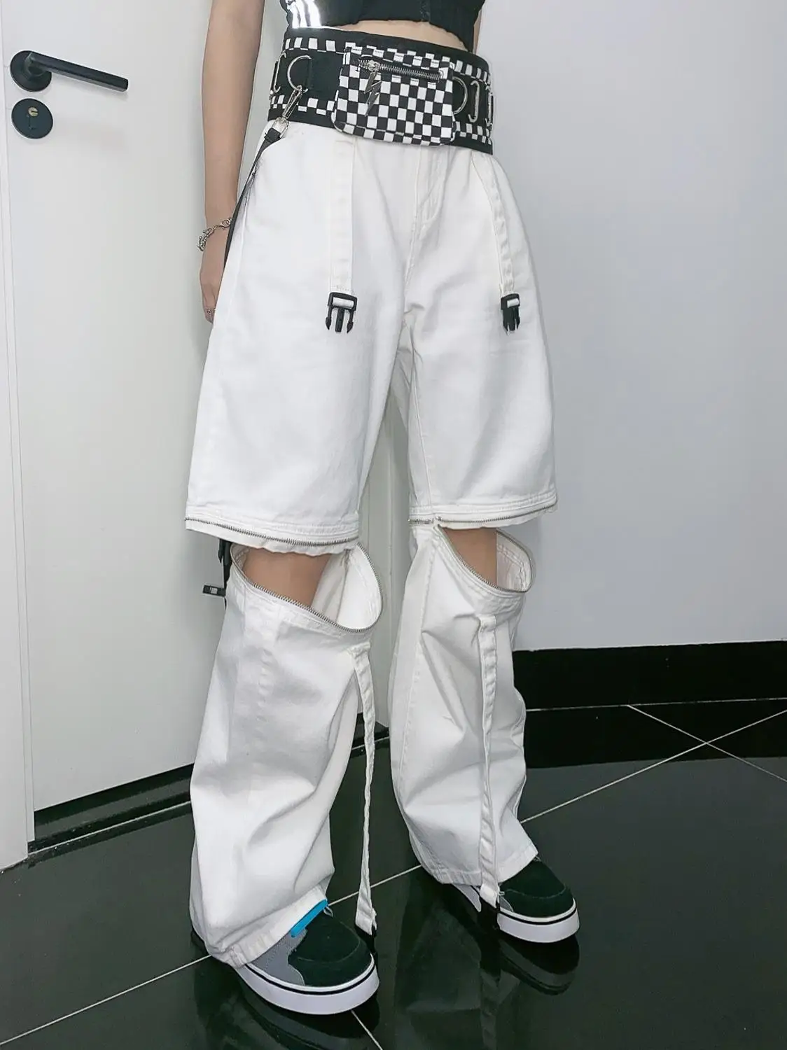 

Thin versatile jeans women's 2020 new color matching loose wide leg high waist in summer jean