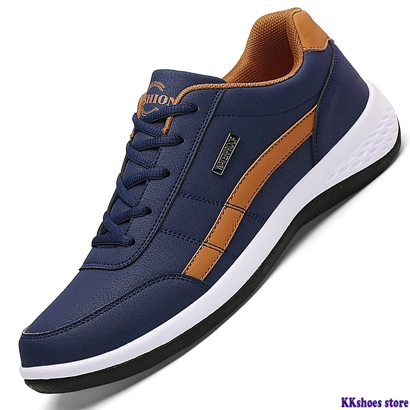 

Leather Men Shoes Sneakers Trend Casual Shoe Italian Breathable Leisure Male Sneakers Non-slip Footwear Men Vulcanized Shoes